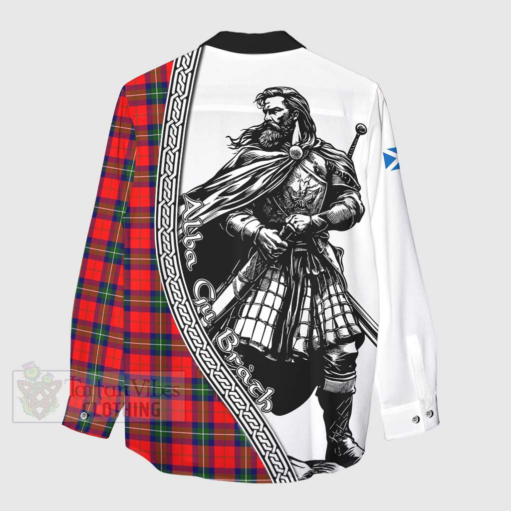 Ruthven Tartan Clan Crest Women's Casual Shirt with Highlander Warrior Celtic Style - Tartan Vibes Clothing