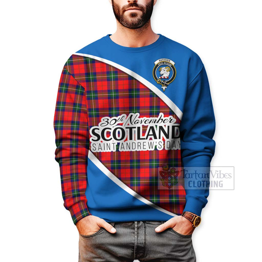 Ruthven Family Crest Tartan Sweatshirt Celebrate Saint Andrew's Day in Style - Tartan Vibes Clothing