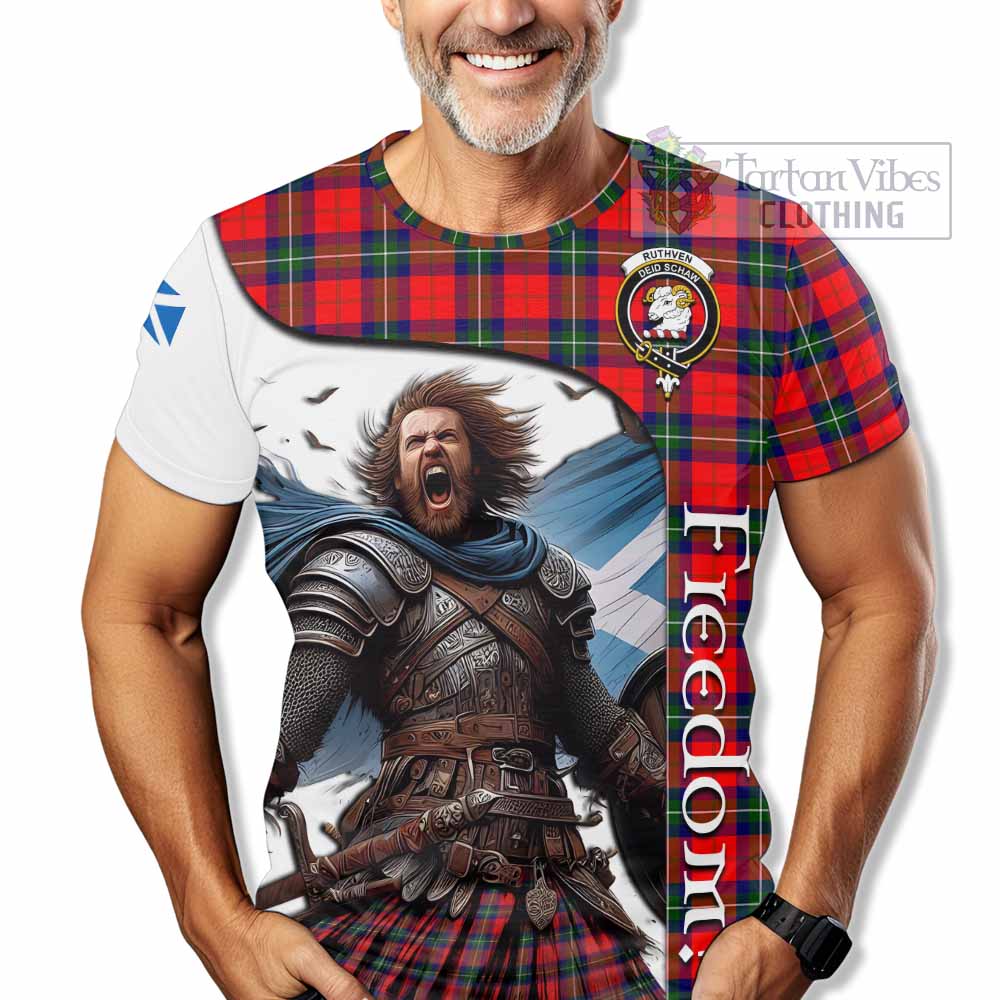 Ruthven Crest Tartan T-Shirt Inspired by the Freedom of Scottish Warrior