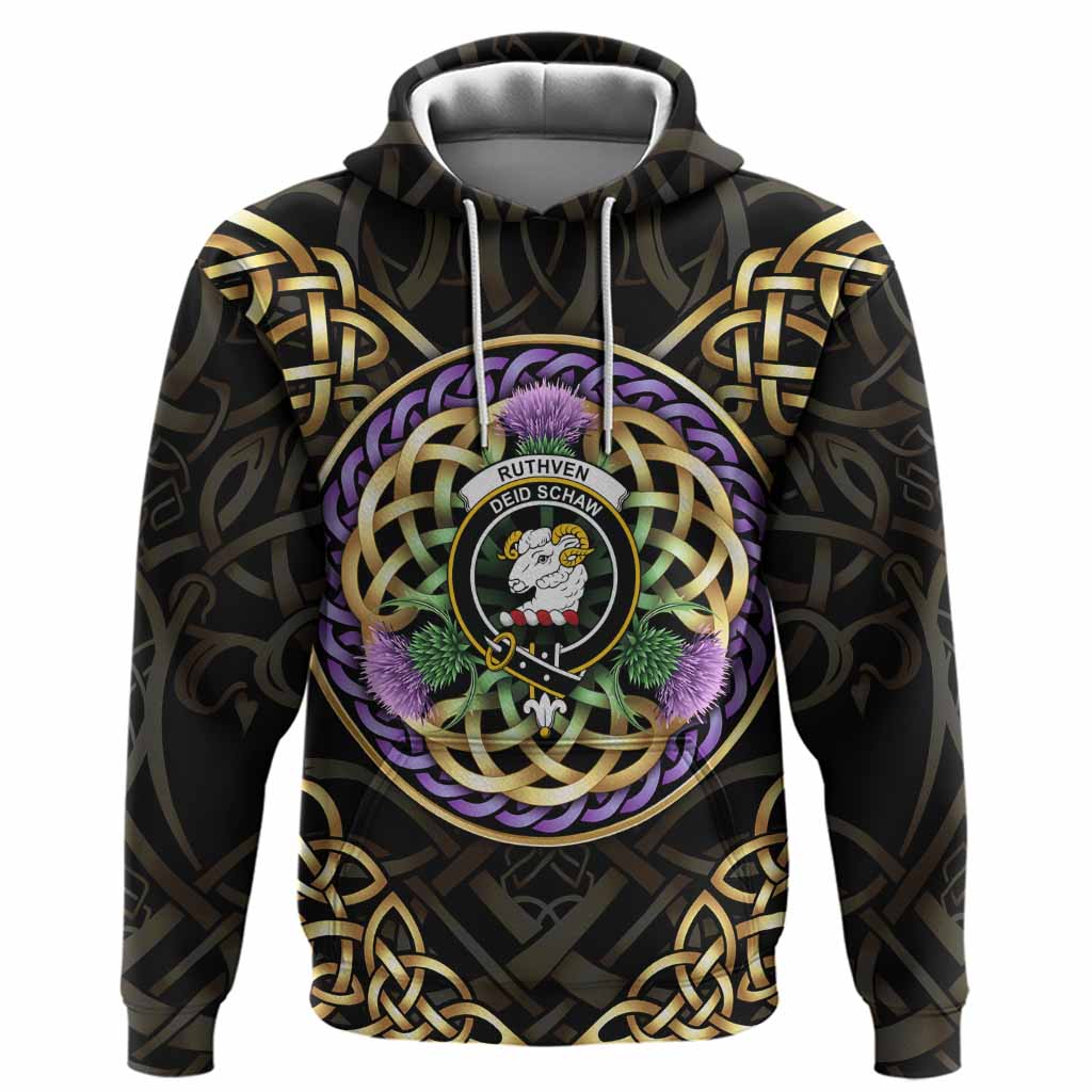 Ruthven Clan Crest Hoodie Celtic Scottish Thistle Pullover Hoodie - Tartan Vibes Clothing
