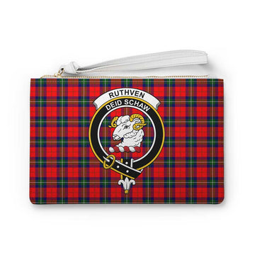 Tartan Vibes Clothing Ruthven Family Crest Tartan Clutch Bag