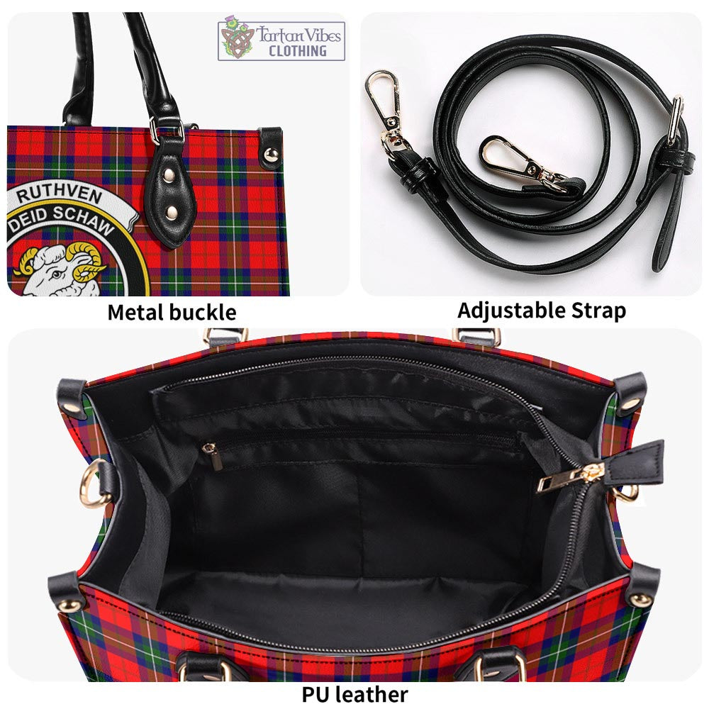 Ruthven Tartan Luxury Leather Handbags with Family Crest - Tartan Vibes Clothing