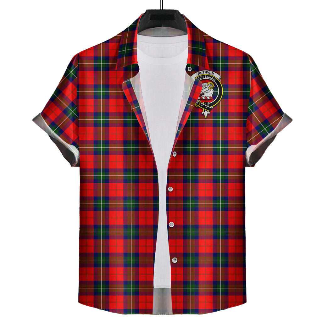 Ruthven Tartan Hawaiian Shirt with Family Crest Kid - Tartan Vibes Clothing