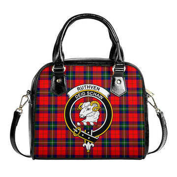 Ruthven Tartan Shoulder Handbags with Family Crest One Size 9*21*24 cm (3.54*8.27*9.45 inches) - Tartan Vibes Clothing
