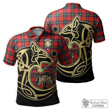 Ruthven Tartan Polo Shirt with Family Crest Celtic Wolf Style Kid - Tartan Vibes Clothing