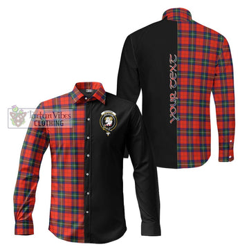 Ruthven Tartan Long Sleeve Button Shirt with Family Crest and Half Of Me Style Men's Shirt S - Tartanvibesclothing Shop