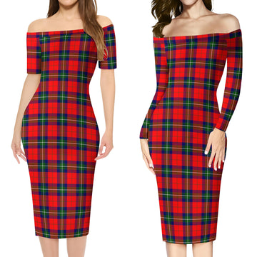 Ruthven Tartan Off Shoulder Lady Dress Women's Dress - Tartan Vibes Clothing