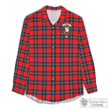 Ruthven Tartan Women's Casual Shirt with Family Crest Female - Tartan Vibes Clothing