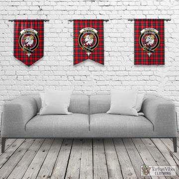Ruthven Tartan Gonfalon, Tartan Banner with Family Crest Rectangle - Tartan Vibes Clothing