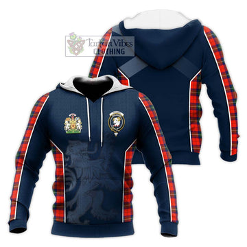 Ruthven Tartan Knitted Hoodie with Family Crest and Lion Rampant Vibes Sport Style Unisex Knitted Pullover Hoodie - Tartan Vibes Clothing