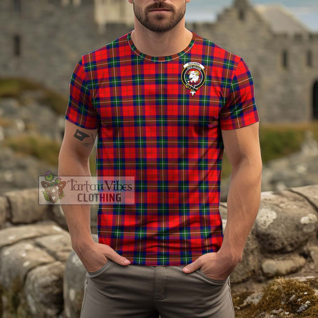 Ruthven Tartan Cotton T-Shirt with Family Crest Kid's Shirt - Tartan Vibes Clothing