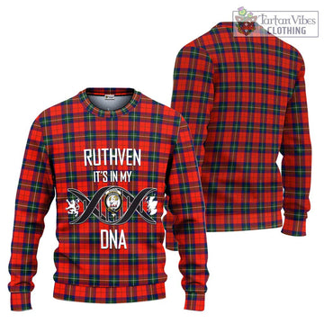 Ruthven Tartan Ugly Sweater with Family Crest DNA In Me Style Unisex - Tartan Vibes Clothing