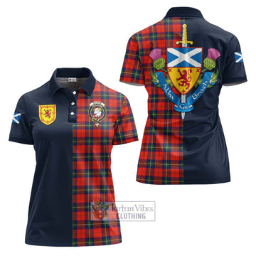 Ruthven Tartan Women's Polo Shirt Alba with Scottish Lion Royal Arm Half Style Women - Tartan Vibes Clothing