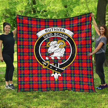 ruthven-modern-tartan-quilt-with-family-crest