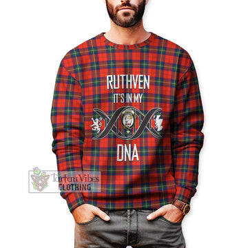 Ruthven Tartan Sweatshirt with Family Crest DNA In Me Style Unisex - Tartan Vibes Clothing