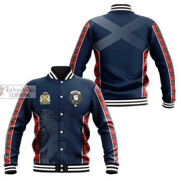 Ruthven Tartan Baseball Jacket with Family Crest and Lion Rampant Vibes Sport Style Unisex - Tartan Vibes Clothing