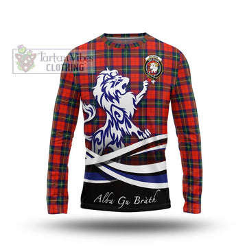 Ruthven Tartan Long Sleeve T-Shirt with Alba Gu Brath Regal Lion Emblem Unisex - Tartan Vibes Clothing