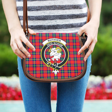 Ruthven Tartan Saddle Bag with Family Crest One Size 9.05*3.35*7.48 inch - Tartan Vibes Clothing