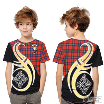 Ruthven Tartan Kid T-Shirt with Family Crest and Celtic Symbol Style Youth XL Size14 - Tartan Vibes Clothing