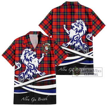 Ruthven Tartan Hawaiian Shirt with Alba Gu Brath Regal Lion Emblem Kid - Tartan Vibes Clothing