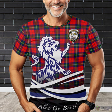 Ruthven Modern Tartan T-Shirt with Alba Gu Brath Regal Lion Emblem