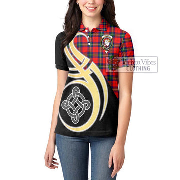 Ruthven Tartan Women's Polo Shirt with Family Crest and Celtic Symbol Style Women - Tartan Vibes Clothing