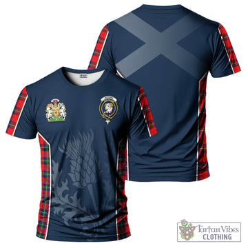 Ruthven Tartan T-Shirt with Family Crest and Scottish Thistle Vibes Sport Style