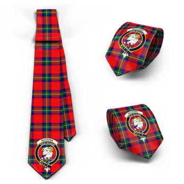 Ruthven Tartan Classic Necktie with Family Crest Necktie One Size - Tartan Vibes Clothing