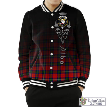 Ruthven Tartan Baseball Jacket Featuring Alba Gu Brath Family Crest Celtic Inspired Unisex - Tartan Vibes Clothing