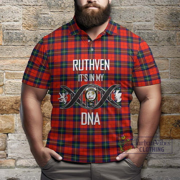 Ruthven Tartan Polo Shirt with Family Crest DNA In Me Style Kid - Tartan Vibes Clothing