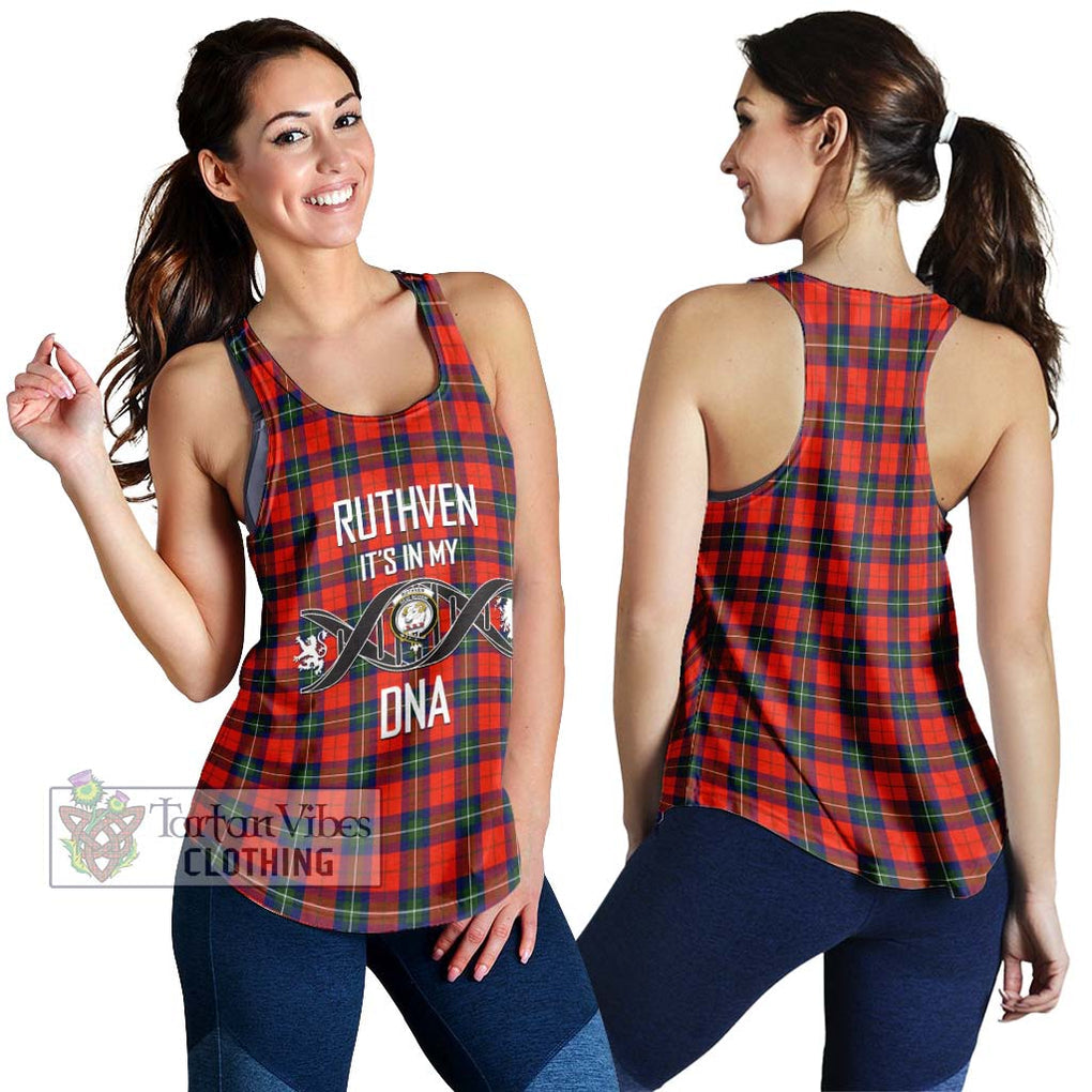 Ruthven Tartan Women's Racerback Tanks with Family Crest DNA In Me Style 4XL - Tartan Vibes Clothing