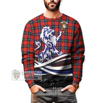 Ruthven Tartan Sweatshirt with Alba Gu Brath Regal Lion Emblem Unisex - Tartan Vibes Clothing