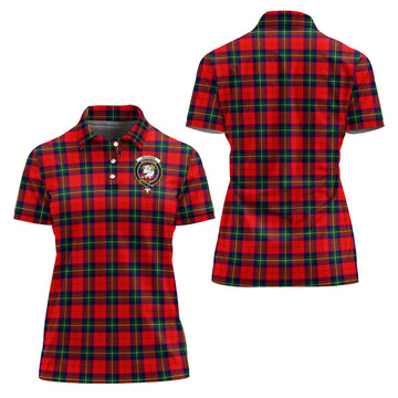 Ruthven Modern Tartan Polo Shirt with Family Crest For Women