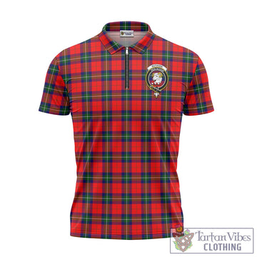 Ruthven Tartan Zipper Polo Shirt with Family Crest Unisex - Tartan Vibes Clothing