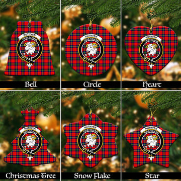 Ruthven Tartan Christmas Ceramic Ornaments with Family Crest Ceramic - Tartan Vibes Clothing