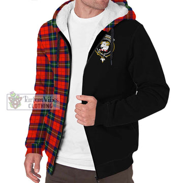 Ruthven Tartan Sherpa Hoodie with Family Crest and Half Of Me Style Unisex S - Tartan Vibes Clothing