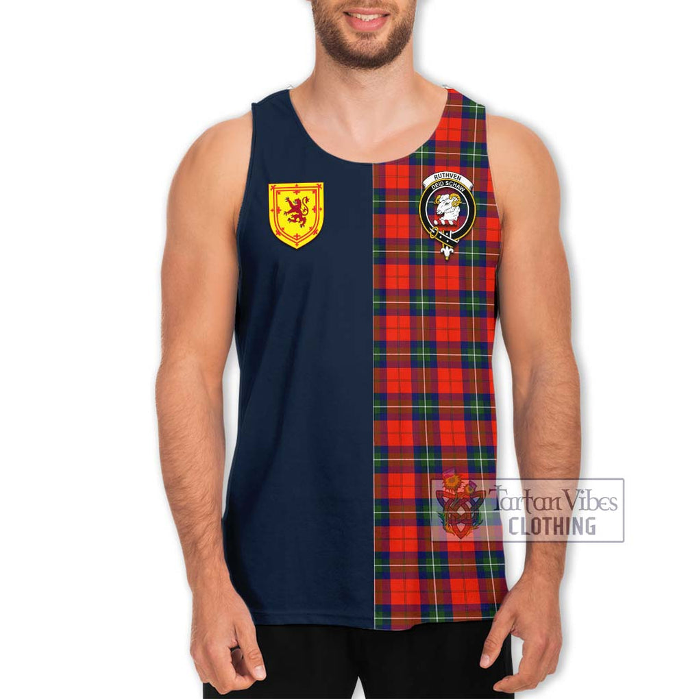 Ruthven Tartan Men's Tank Top Alba with Scottish Lion Royal Arm Half Style Men - Tartan Vibes Clothing