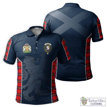 Ruthven Modern Tartan Men's Polo Shirt with Family Crest and Lion Rampant Vibes Sport Style
