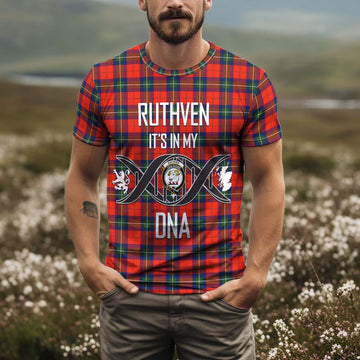 Ruthven Tartan T-Shirt with Family Crest DNA In Me Style