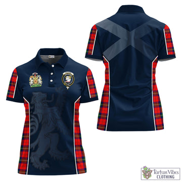 Ruthven Tartan Women's Polo Shirt with Family Crest and Lion Rampant Vibes Sport Style Women - Tartan Vibes Clothing