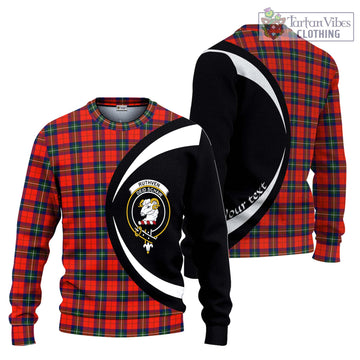 Ruthven Tartan Ugly Sweater with Family Crest Circle Style Unisex - Tartan Vibes Clothing
