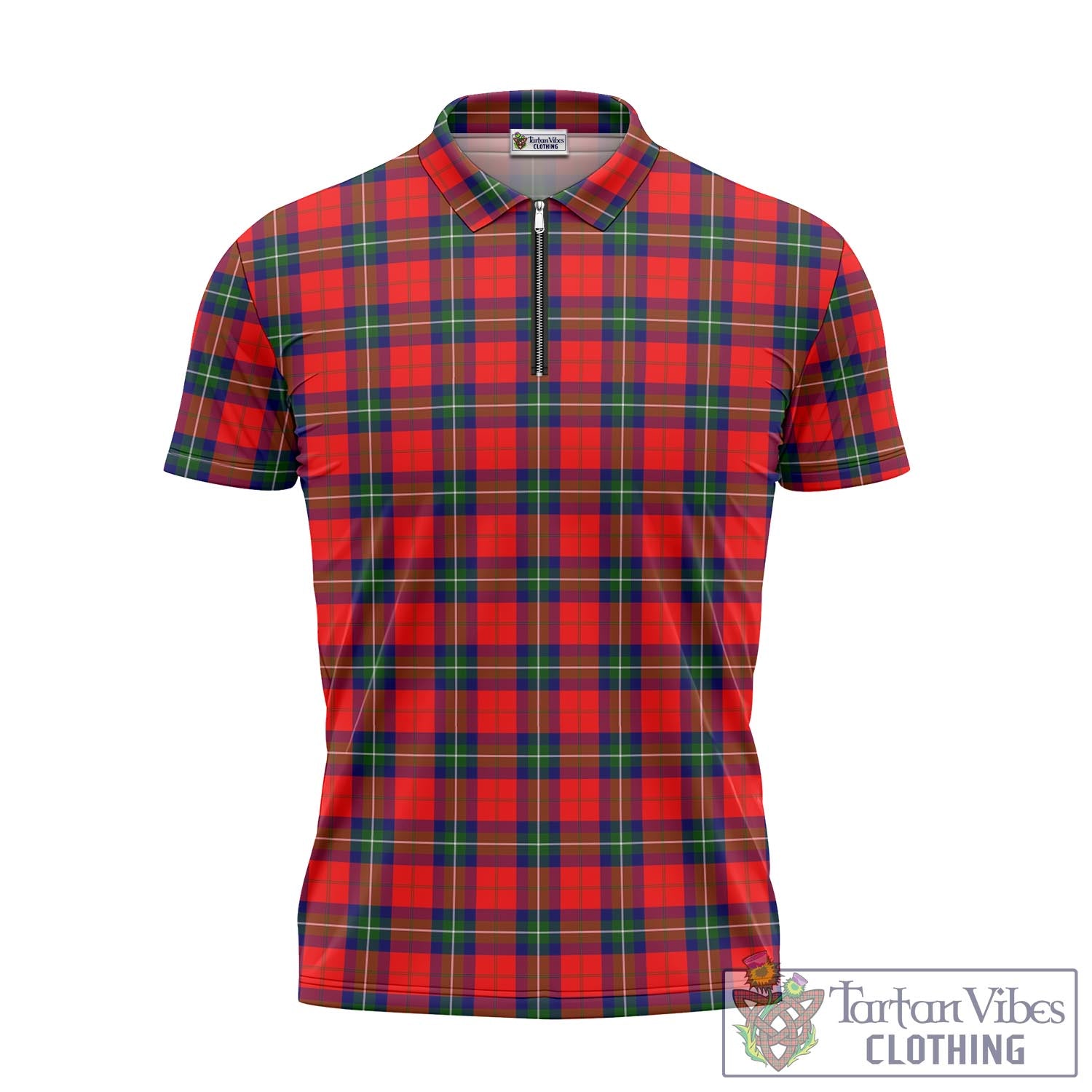Ruthven Tartan Zipper Polo Shirt - Tartan Vibes Clothing