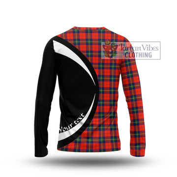 Ruthven Tartan Long Sleeve T-Shirt with Family Crest Circle Style - Tartan Vibes Clothing