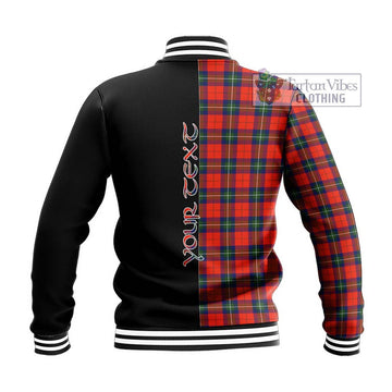 Ruthven Tartan Baseball Jacket with Family Crest and Half Of Me Style - Tartan Vibes Clothing
