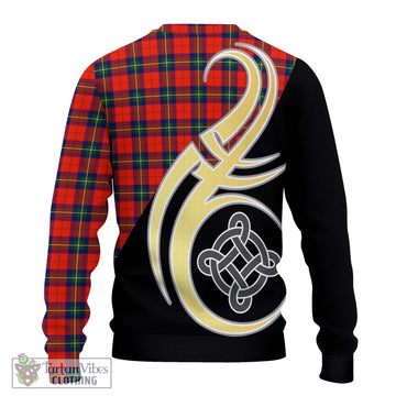 Ruthven Tartan Ugly Sweater with Family Crest and Celtic Symbol Style - Tartan Vibes Clothing