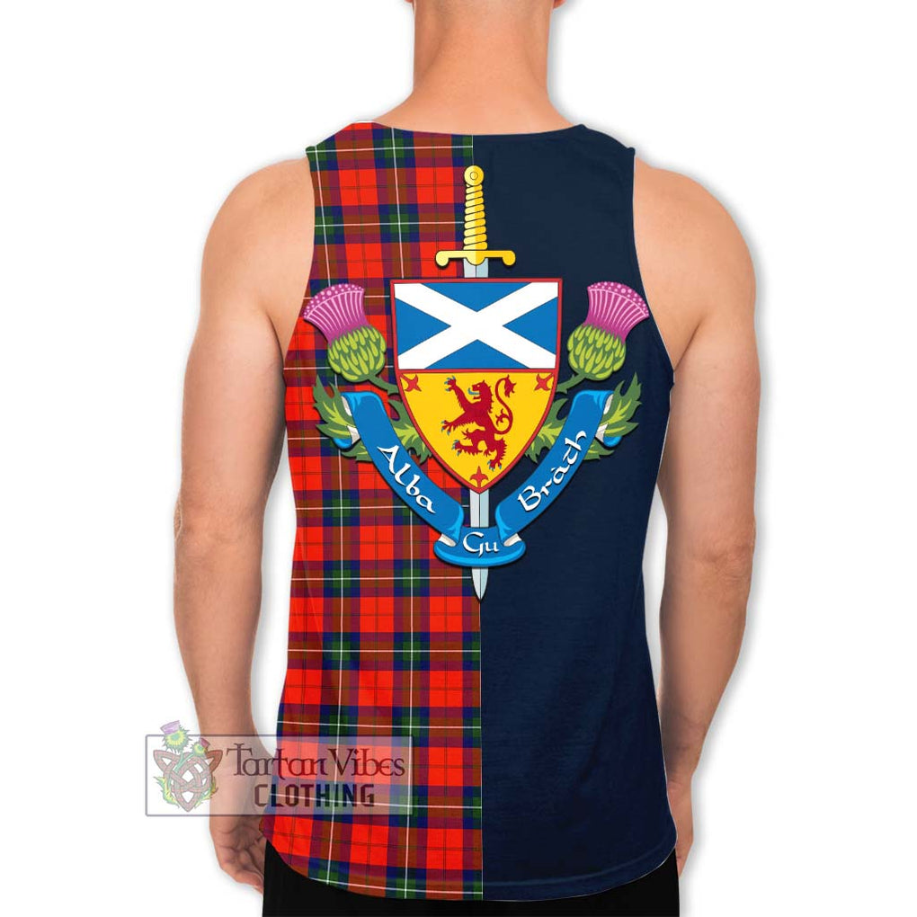 Ruthven Tartan Men's Tank Top Alba with Scottish Lion Royal Arm Half Style - Tartan Vibes Clothing