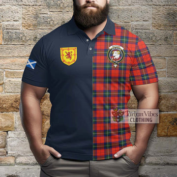Ruthven Tartan Polo Shirt Alba with Scottish Lion Royal Arm Half Style - Tartan Vibes Clothing