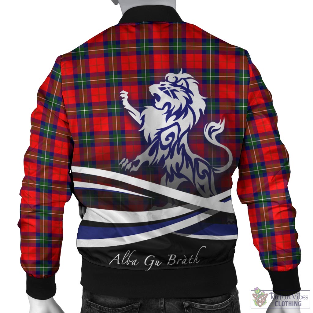 Ruthven Tartan Bomber Jacket with Alba Gu Brath Regal Lion Emblem - Tartan Vibes Clothing