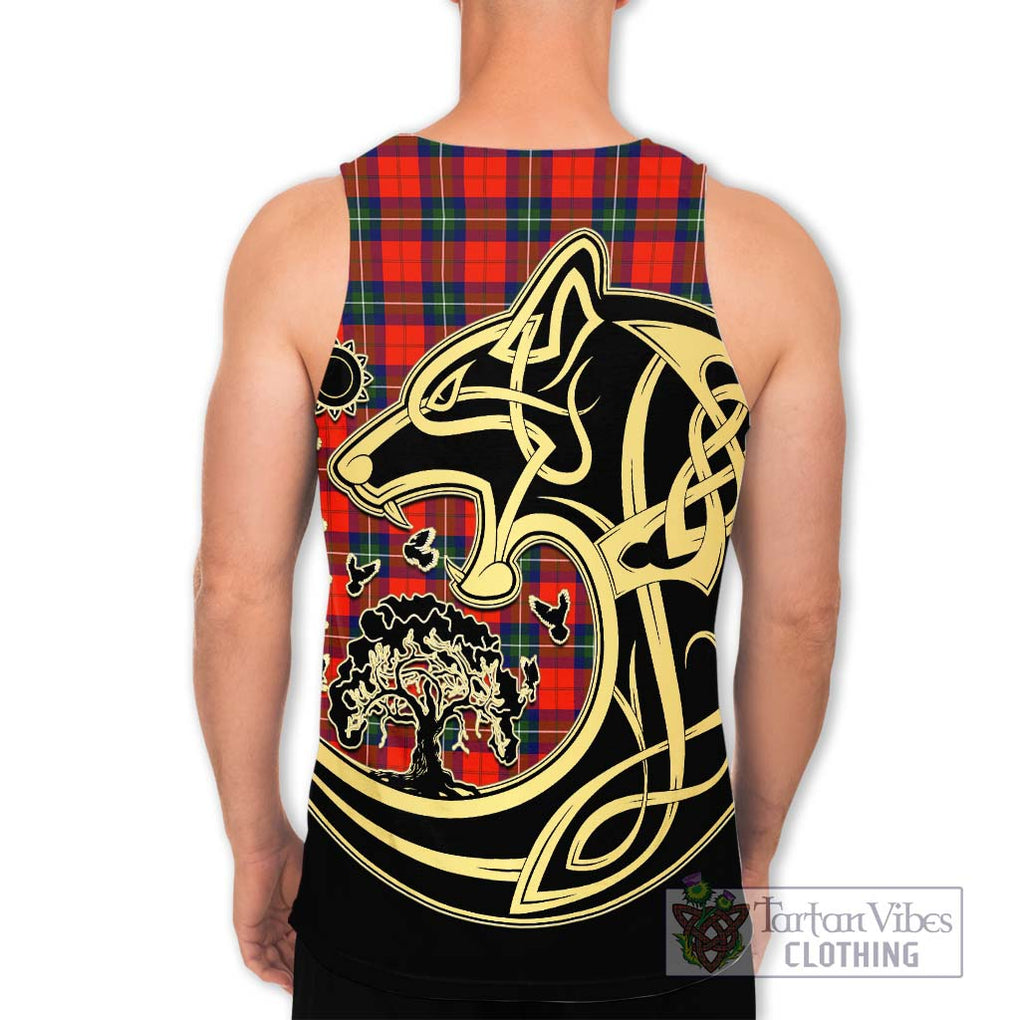 Ruthven Tartan Men's Tank Top with Family Crest Celtic Wolf Style - Tartan Vibes Clothing