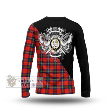 Ruthven Tartan Long Sleeve T-Shirt with Family Crest and Military Logo Style - Tartan Vibes Clothing